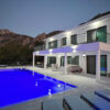 Villa Jacaranda and Pool with view to St Hilarion Castle and Mountains at night